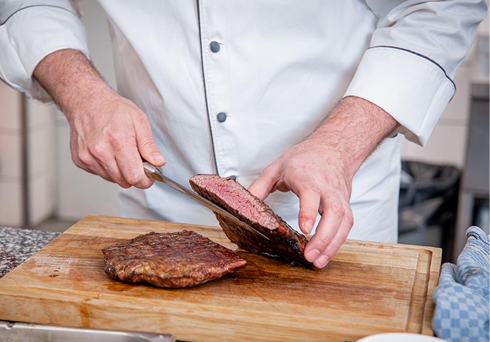 Steak, Rindfleisch, gekochtes Fleisch, 刀具, Schneidebrett