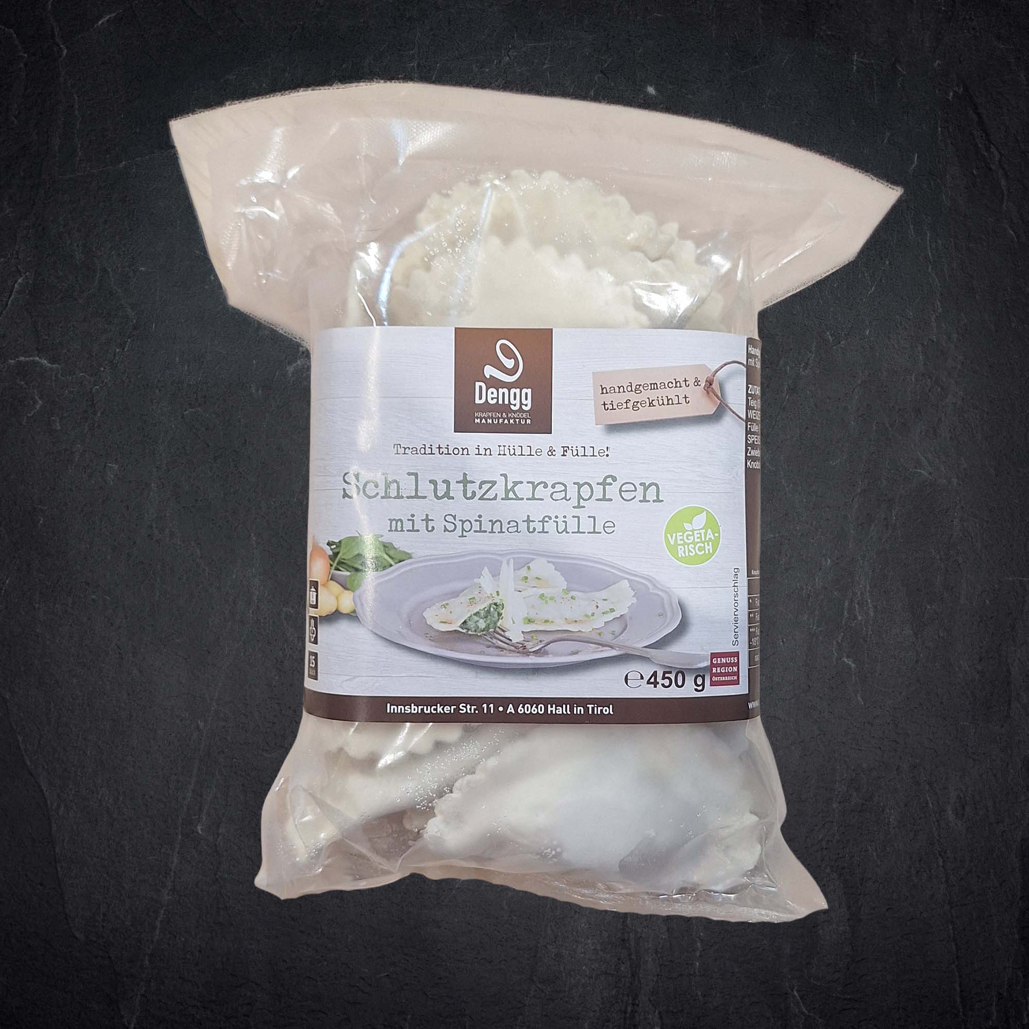 Schlutzkrapfen, Spinataufüllung, Teigware, Gefüllte Nudeln, 450g