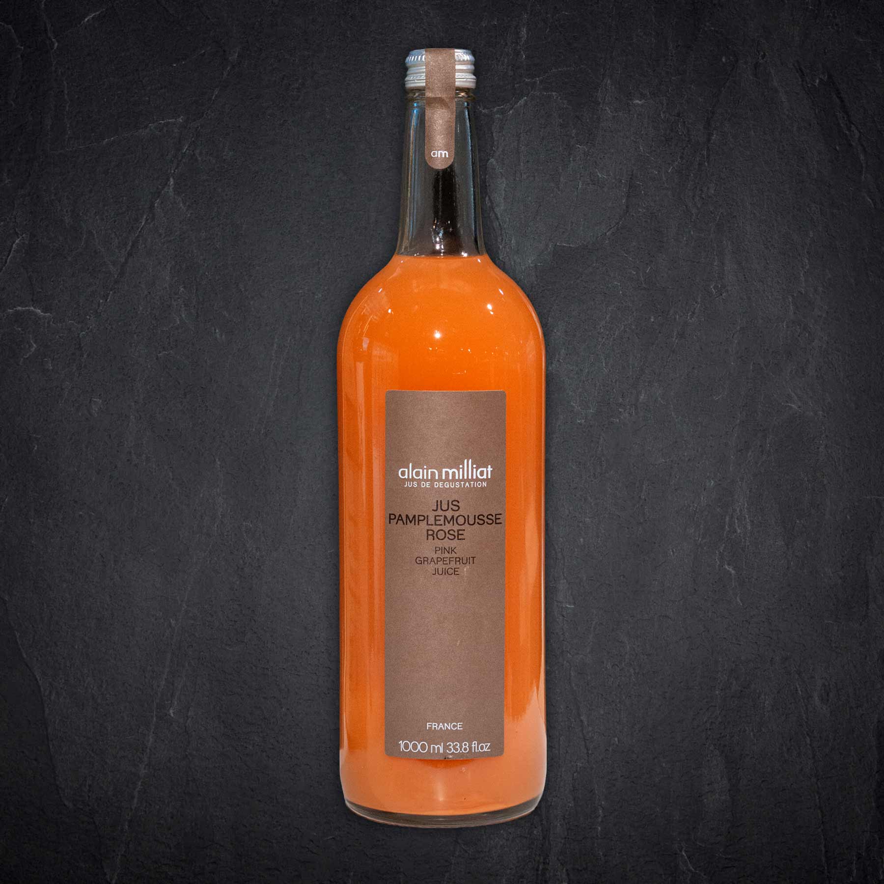 orange juice, pink grapefruit, glasflasche, 1000 ml, etikettendesign