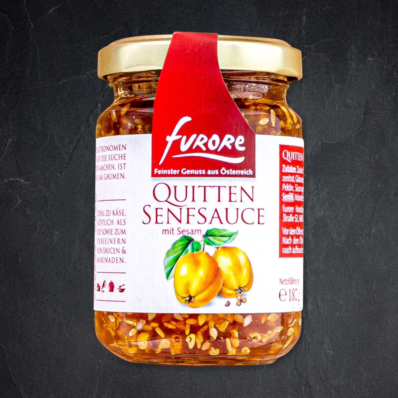 Produktbild: 937105_Senf_Sauce_Quitte_Sesam_180g_FURORE
