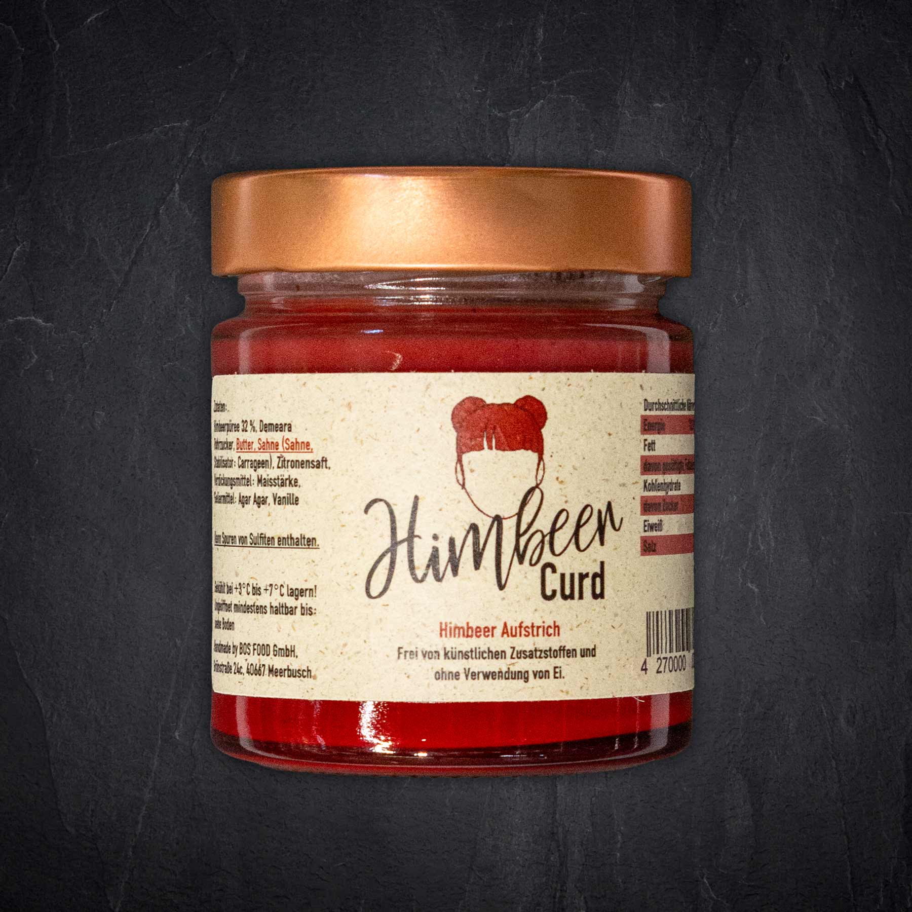 Himbeerpüree, Curd, Glasjar, rot, Joghurt Aufstrich