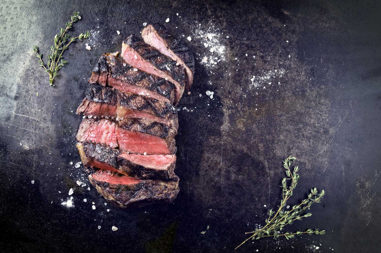 Produktbild: Steak mit Salz geschnitten