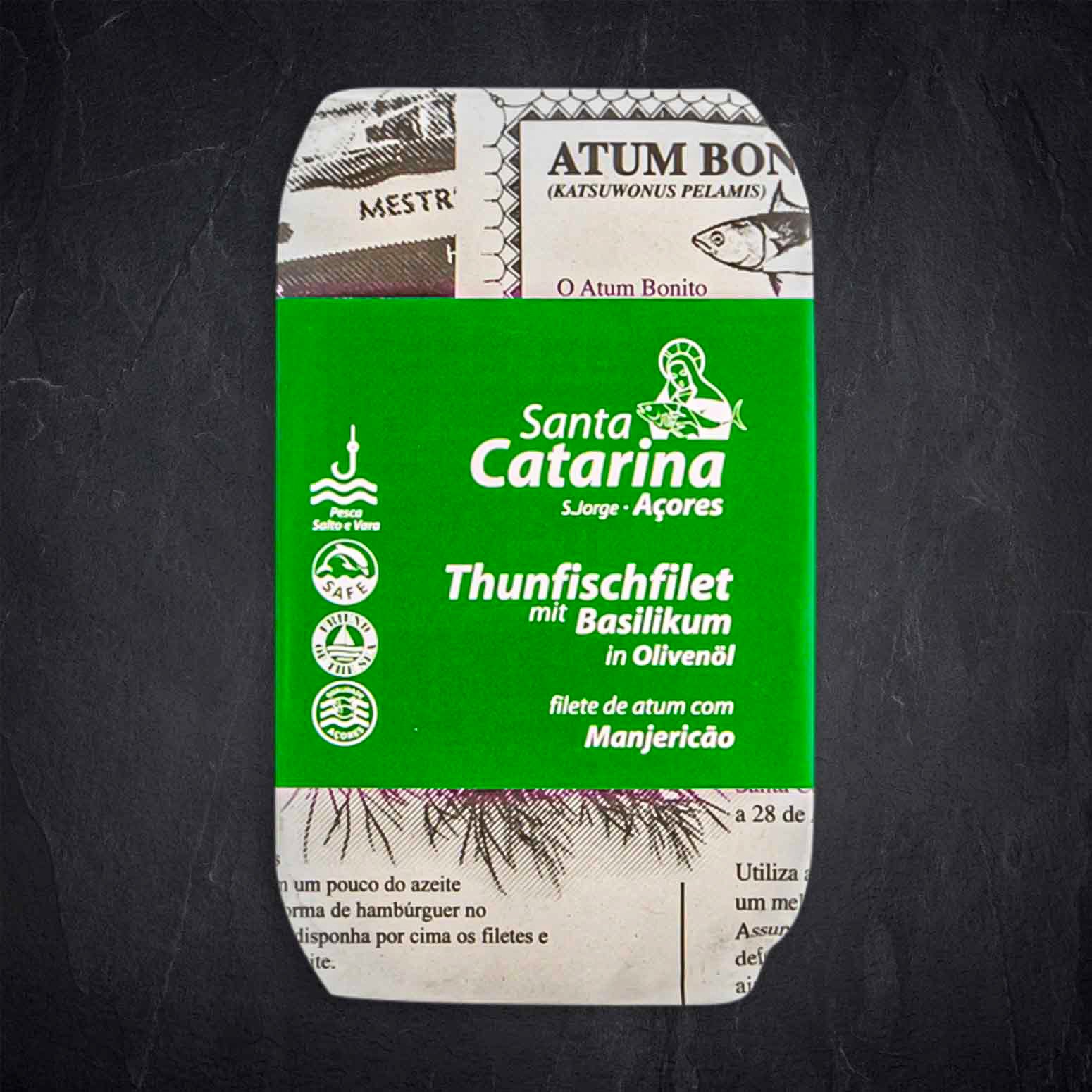 Produktbild: 145687_Thunfischfilet_in_Olivenoel_mit_Basilikum_120g_SANTA