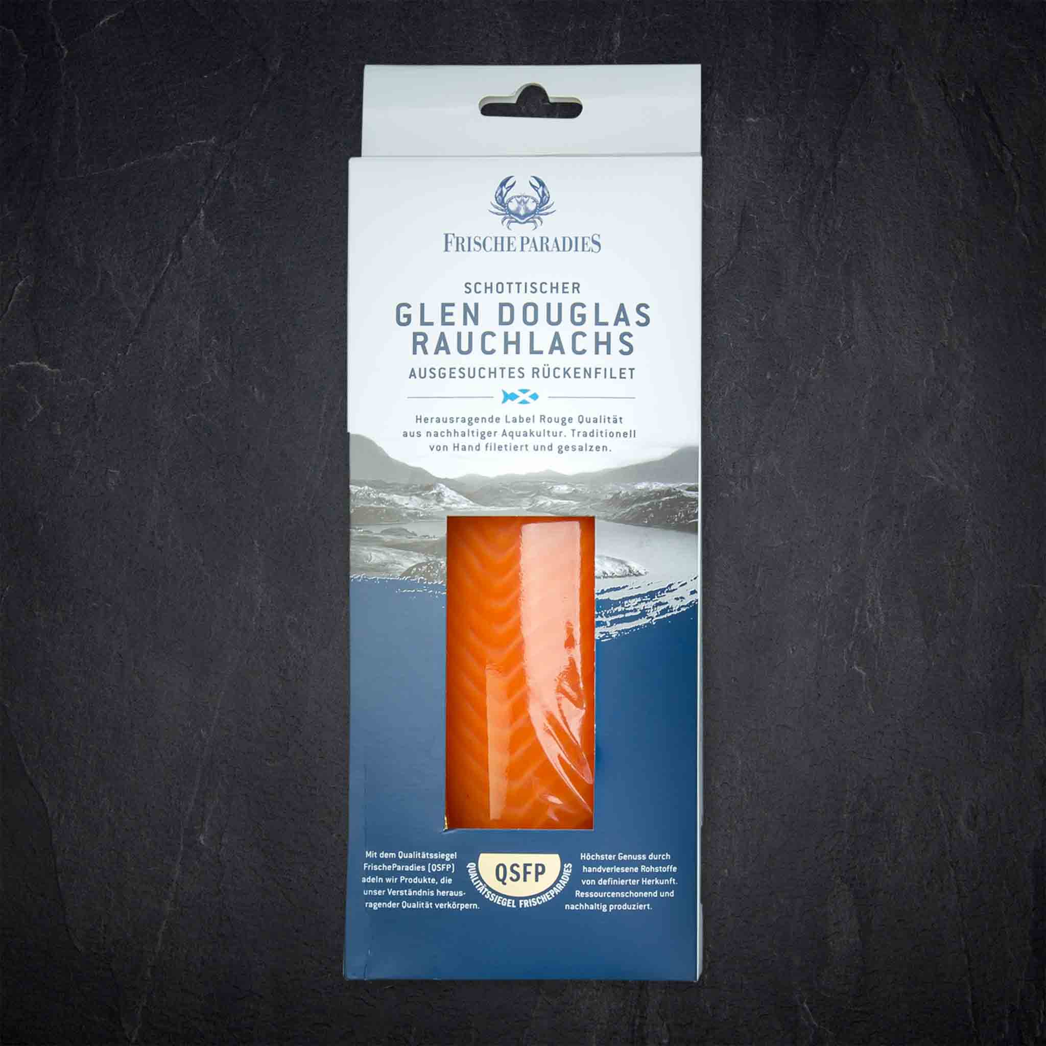 Produktbild: 446958_Fisch_QSFP_GlenDouglas_Rauch_Lachs_Filet_200g_Schottland