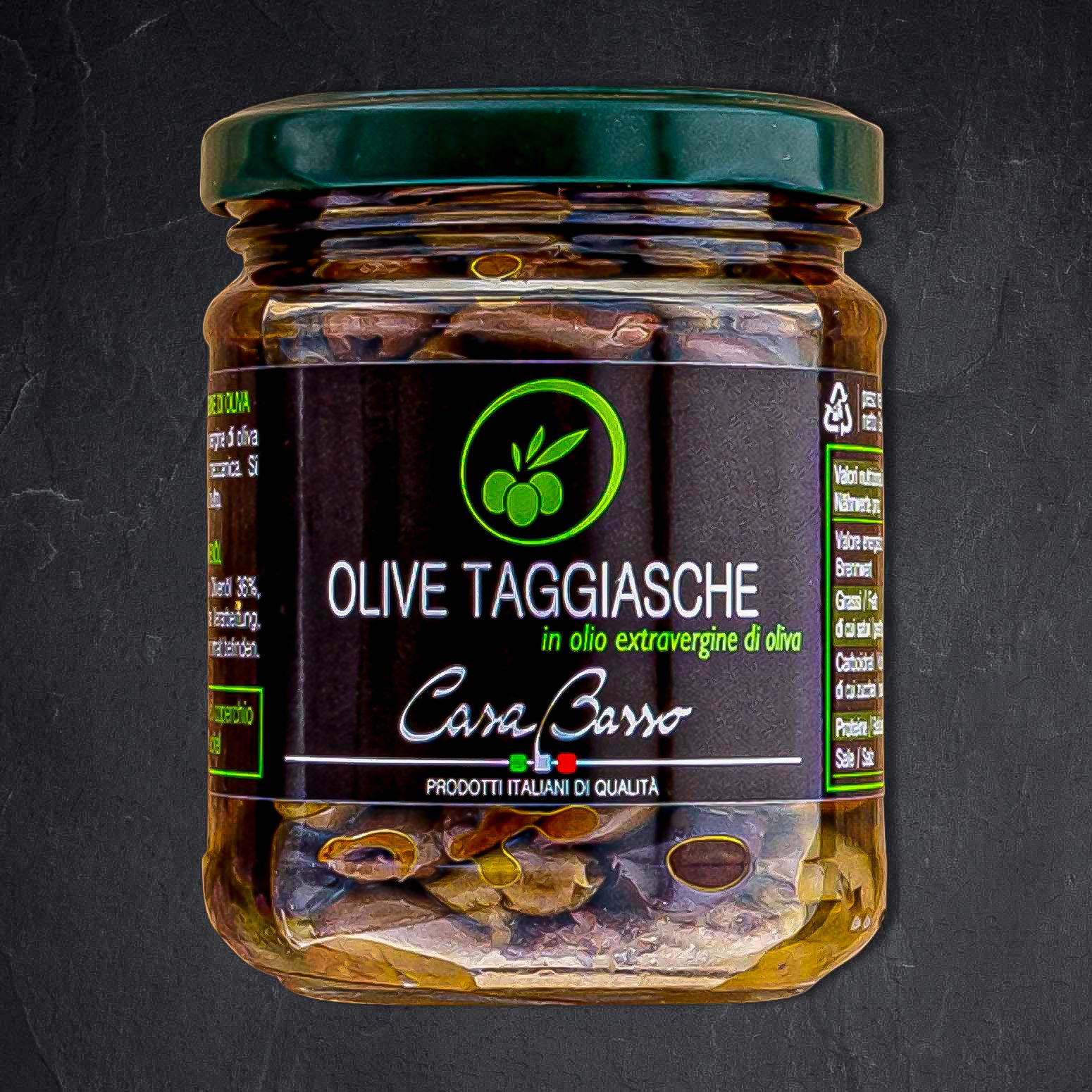 Produktbild: 972609_Oliven_Taggiasche_in_Oel_212ml_BASSO