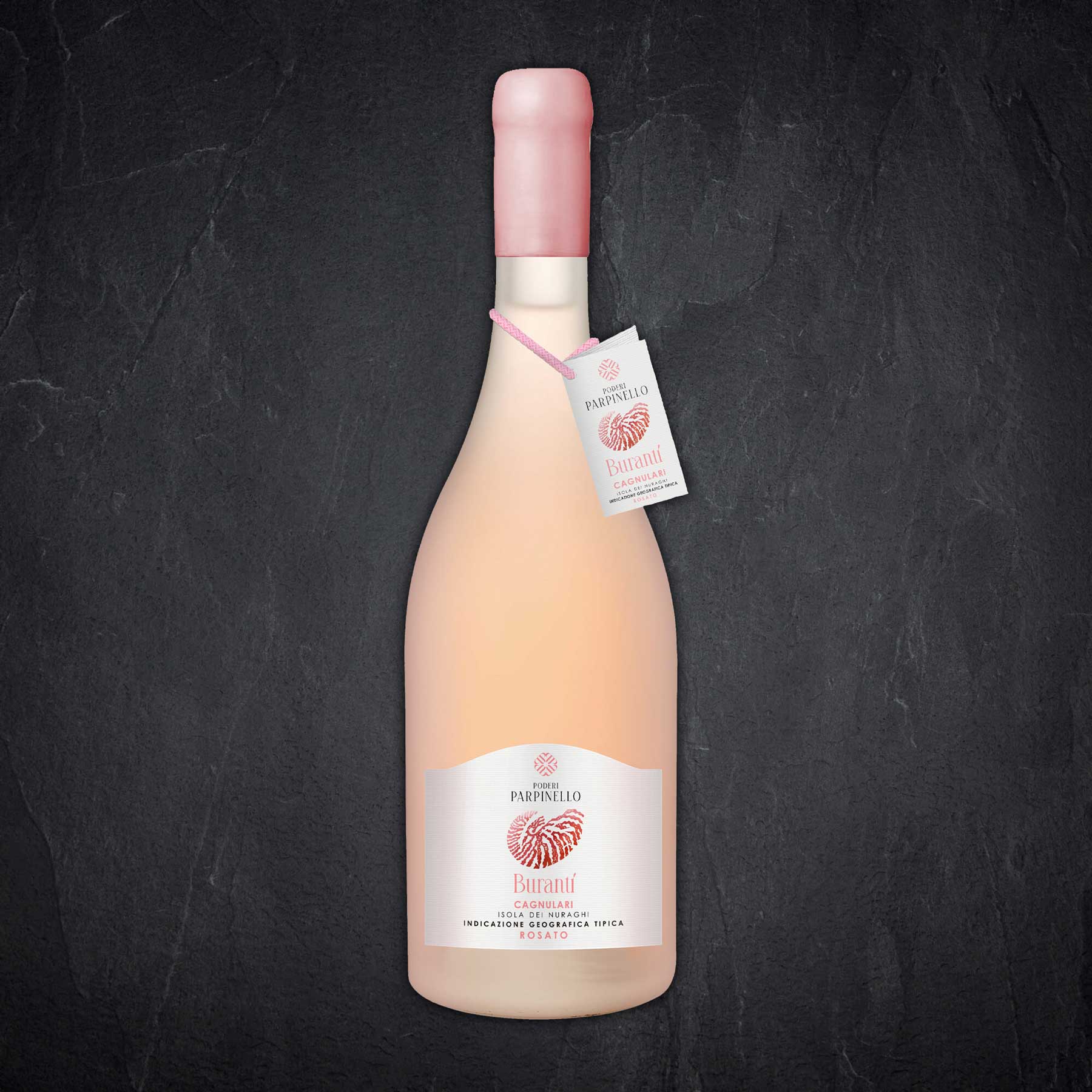 Rosé, Flasche Wein, Etikett pink, Flaschenanhänger, Pfeilere (wrong)