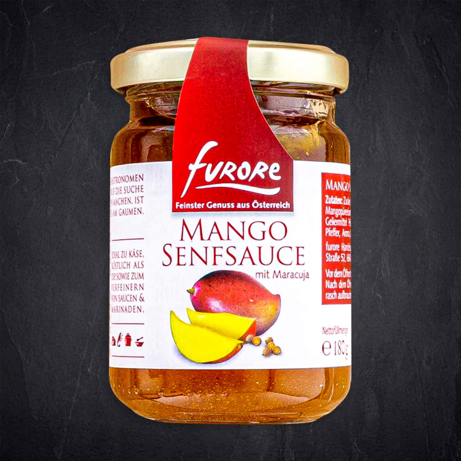 Produktbild: 779521_Senf_Sauce_Mango_Maracuja_180g_FURORE