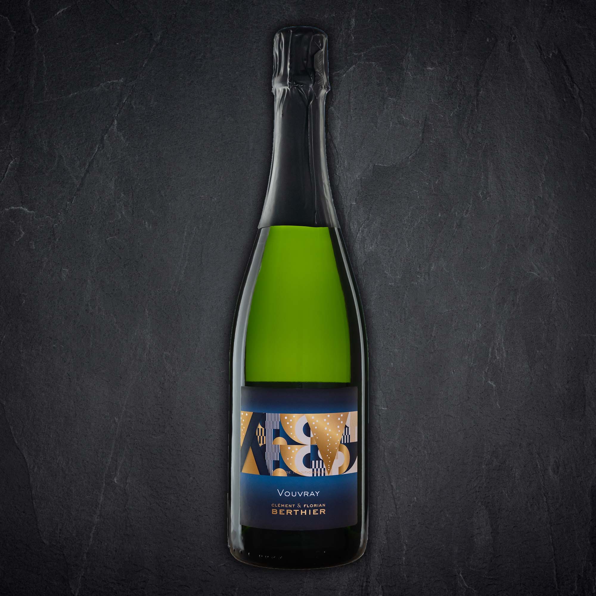 Sektflasche, Champagne, Glasflasche, grüne Flasche, Etikett-Design