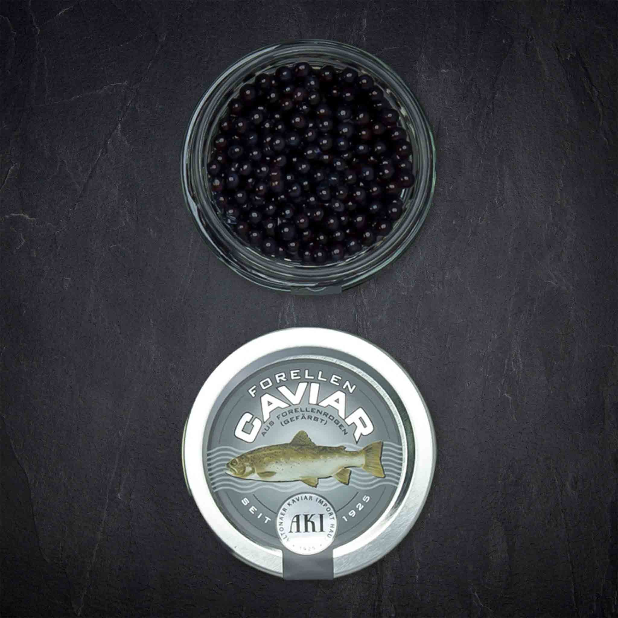 Produktbild: 414525_Fisch_Kaviar_Forelle_Schwarz_100g_Glas