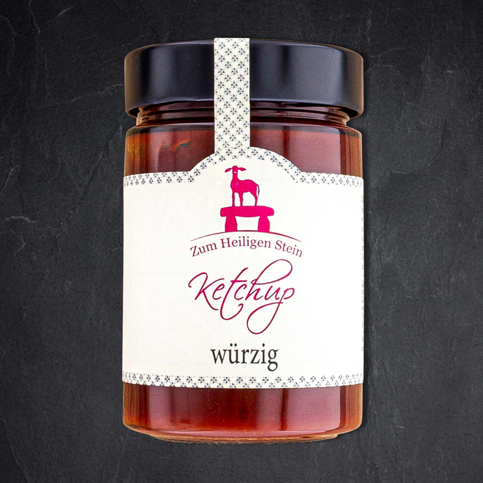 976903_Ketchup_wuerzig_400g_Zum_heiligen_Stein Produktbild: 976903_Ketchup_wuerzig_400g_Zum_heiligen_Stein
