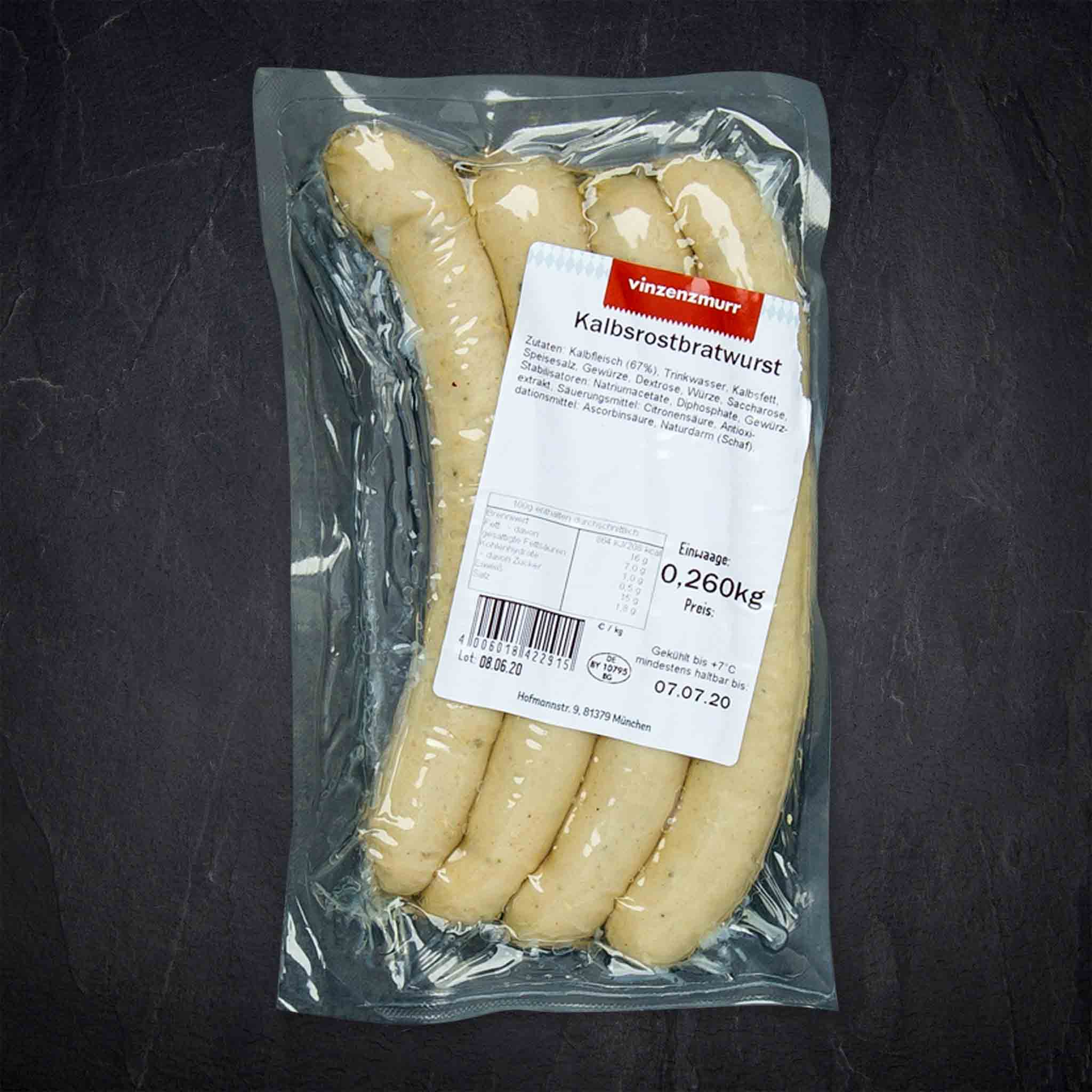 655596_Fleisch_Klabsrostbratwurst_4x65g_MURR__2__B2BFP Produktbild: 655596_Fleisch_Klabsrostbratwurst_4x65g_MURR