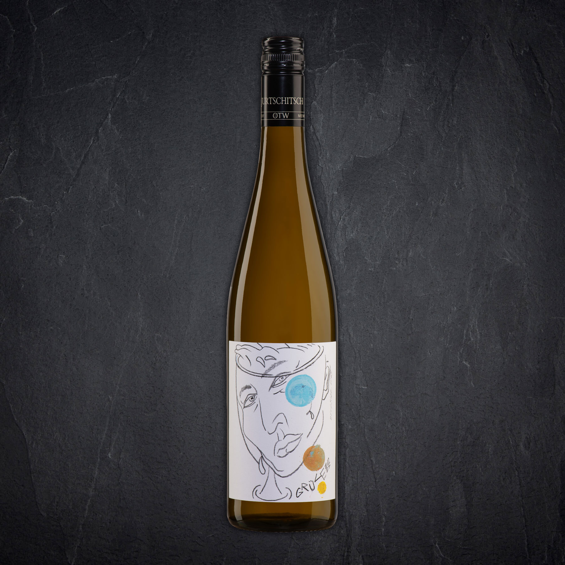 Wein, Weißwein, Flasche, Etikett, Kunst-Label