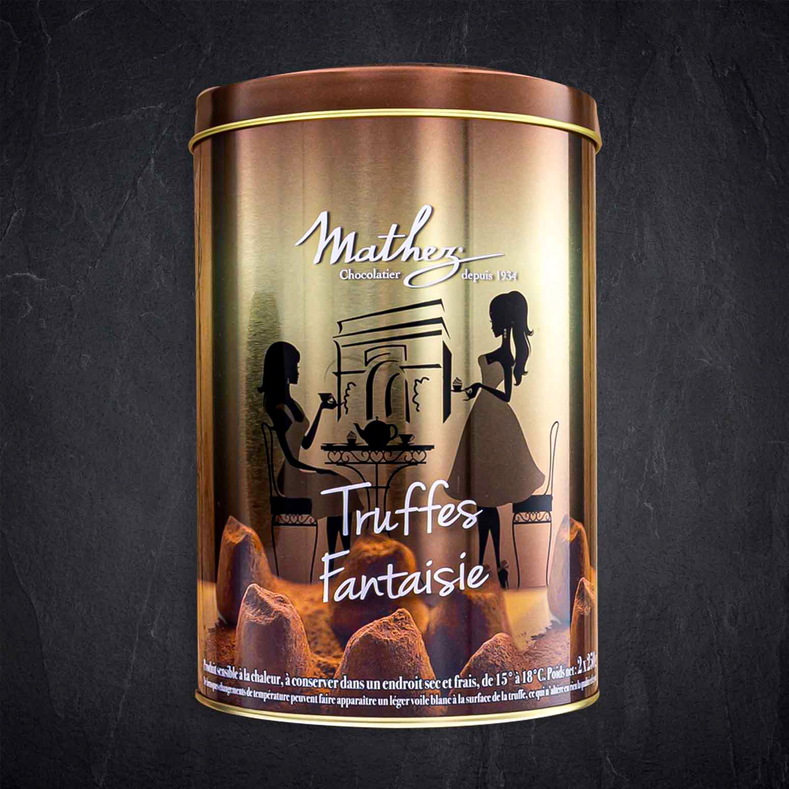 Produktbild: 794326_Schokoladentrueffel_in_Metalldose_500g_MATHEZ