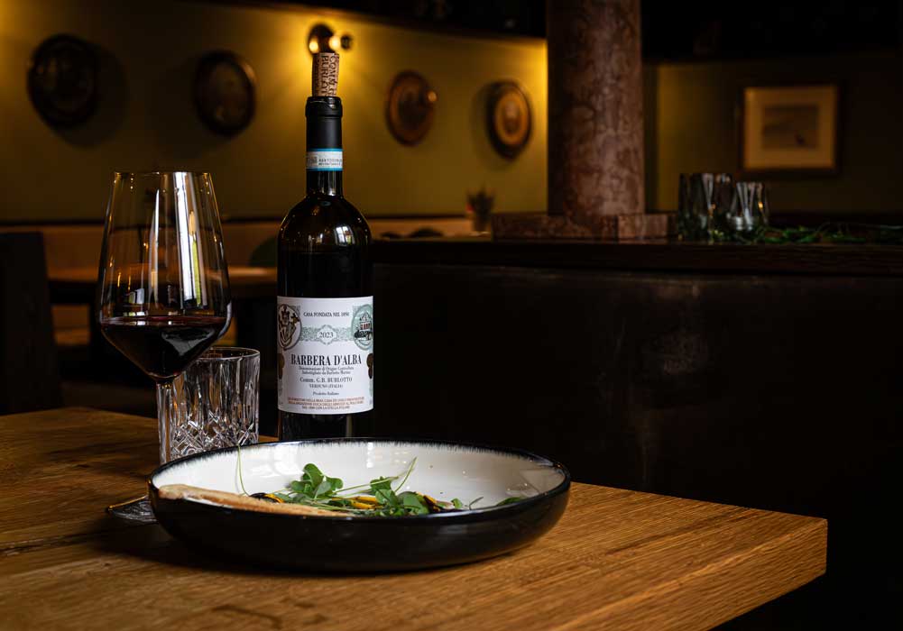 Wein, Weinglas, Flasche, Teller, Gericht