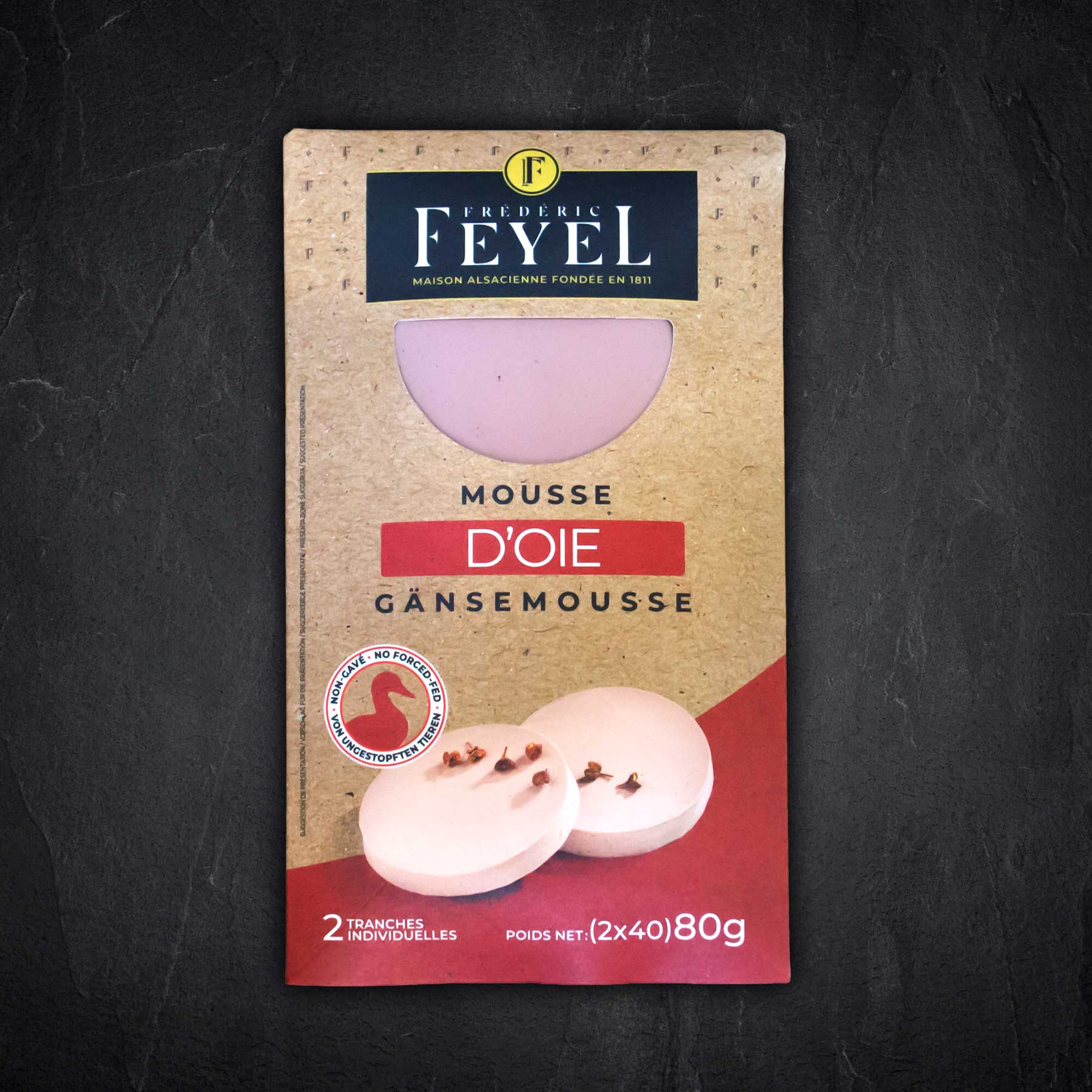 Gänsemousse ungestopft