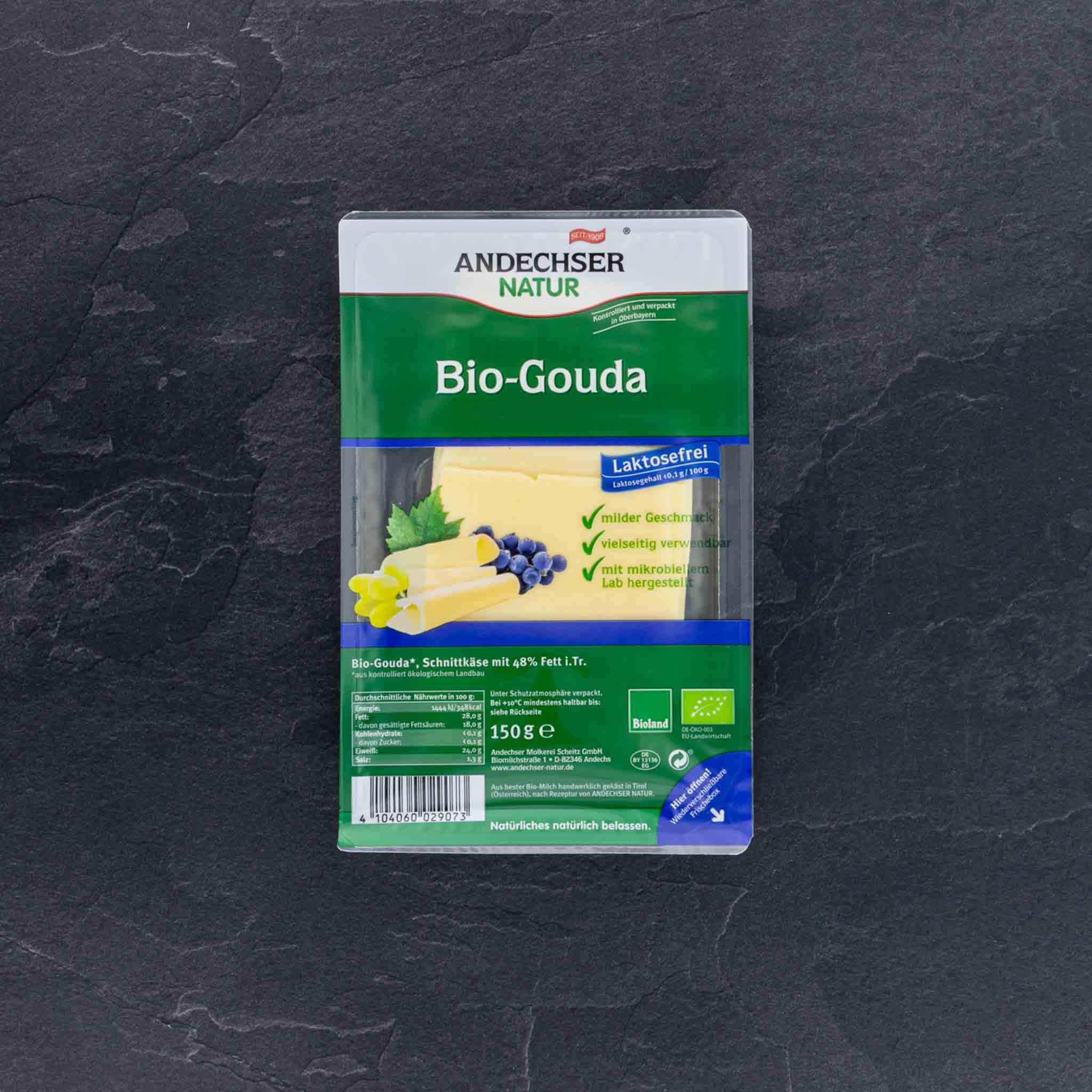 914886_bio_gouda_lactosefrei_Andechser Produktbild: 914886_bio_gouda_lactosefrei_Andechser