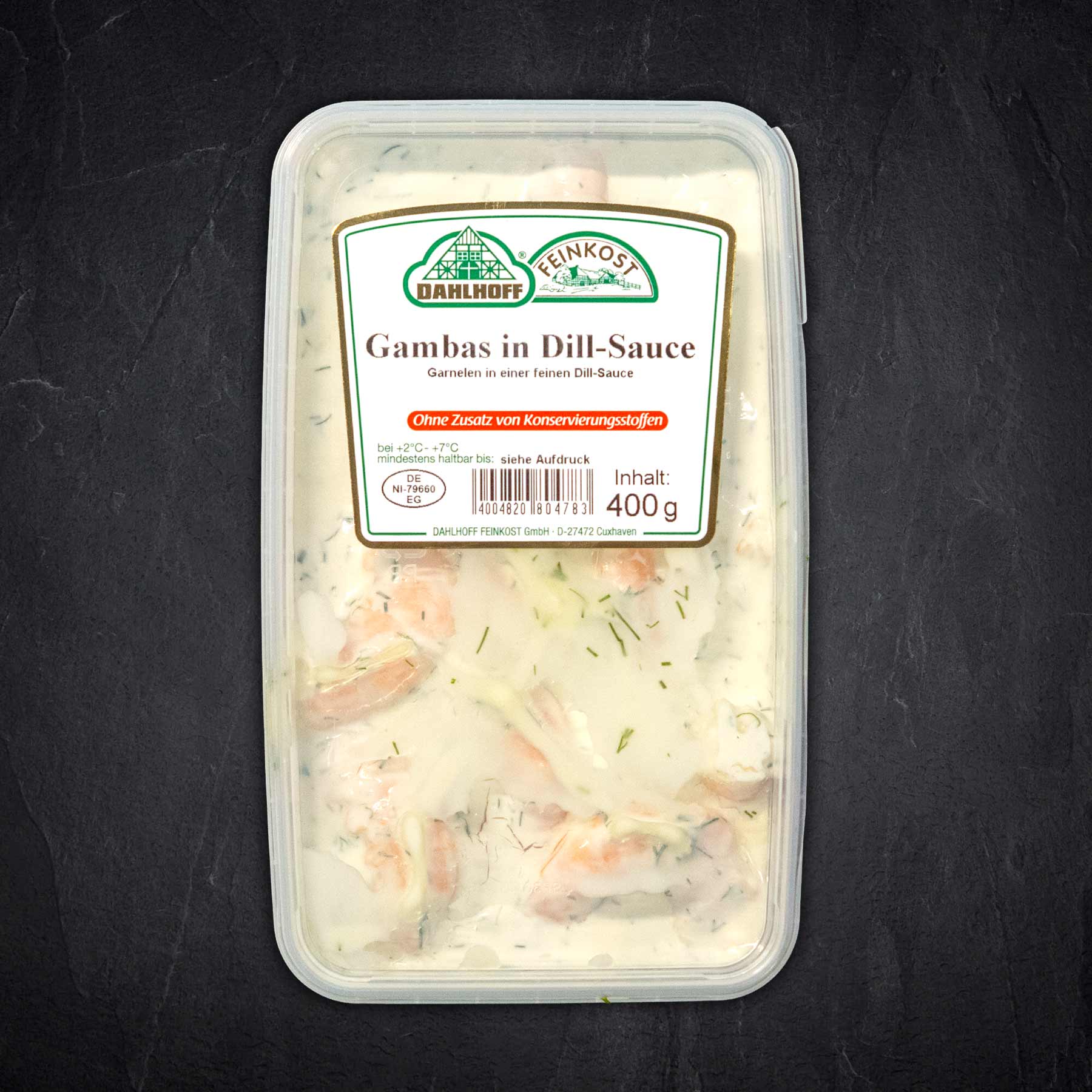 Gambas, Dill-Sauce, Fischgericht, Milchsaft, 400 g