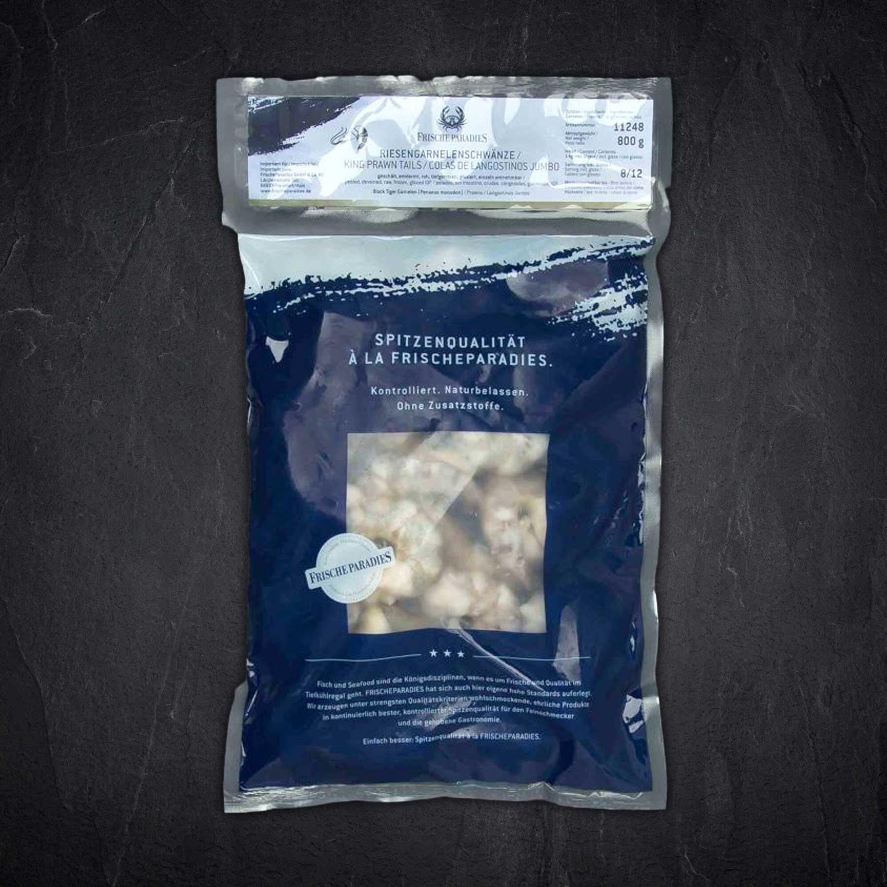 Produktbild: 897358_Seafood_TK_FP_Garnelen_SW_oK_mS_8-12_IQF_AQ_TK_0_8kgnetto_20_Glasur_PenaeusMonodon_Aquakultur_Vietnam