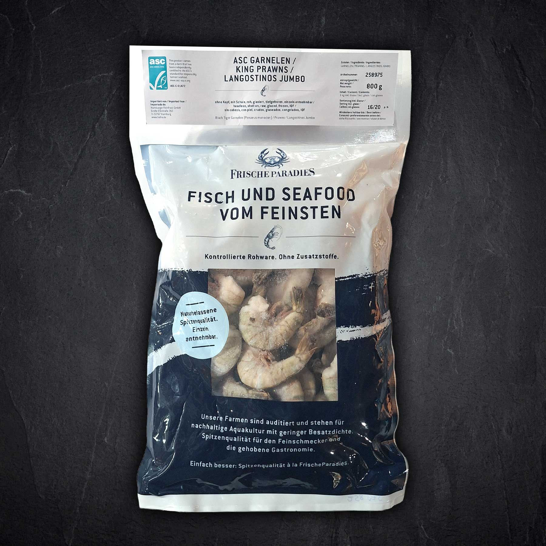 ASC Black Tiger Garnelen ohne Kopf mit Schale 16/20