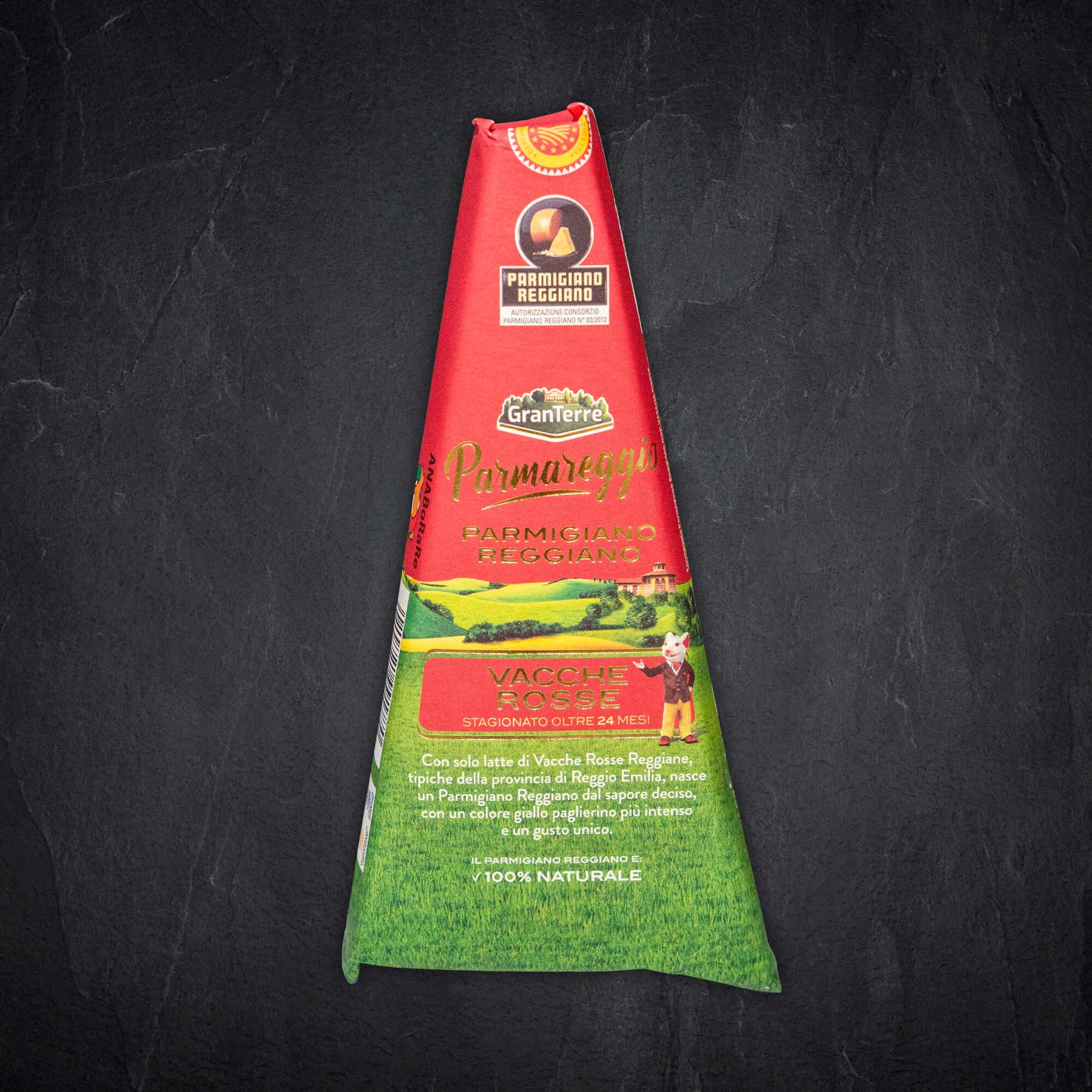 Käse, Parmesan, Vakuumverpackung, Rot-grün, Langzeitreifung